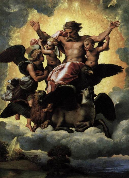 WikiOO.org - 百科事典 - 絵画、アートワーク Raphael (Raffaello Sanzio Da Urbino) - ビジョン の  エゼキエル