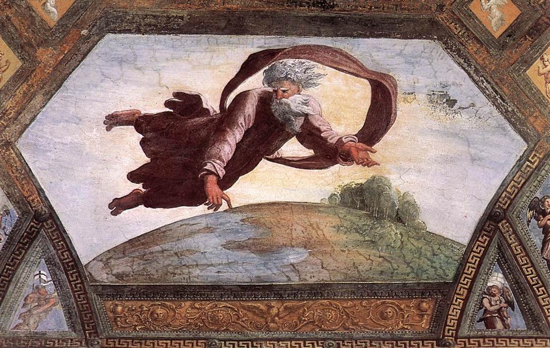 Wikioo.org – L'Enciclopedia delle Belle Arti - Pittura, Opere di Raphael (Raffaello Sanzio Da Urbino) - la separazione di  terra  e le  acqua