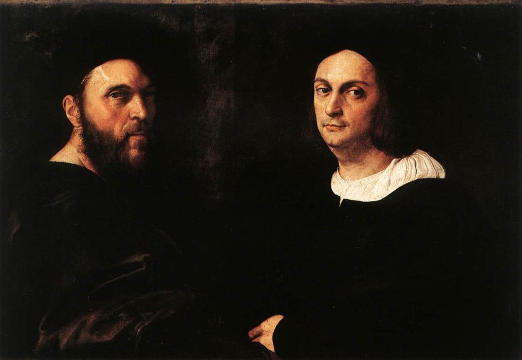 WikiOO.org - אנציקלופדיה לאמנויות יפות - ציור, יצירות אמנות Raphael (Raffaello Sanzio Da Urbino) - Portrait of Andrea Navagero and Agostino Beazzano