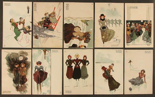 Wikioo.org - The Encyclopedia of Fine Arts - Painting, Artwork by Raphael Kirchner - Ice Flowers