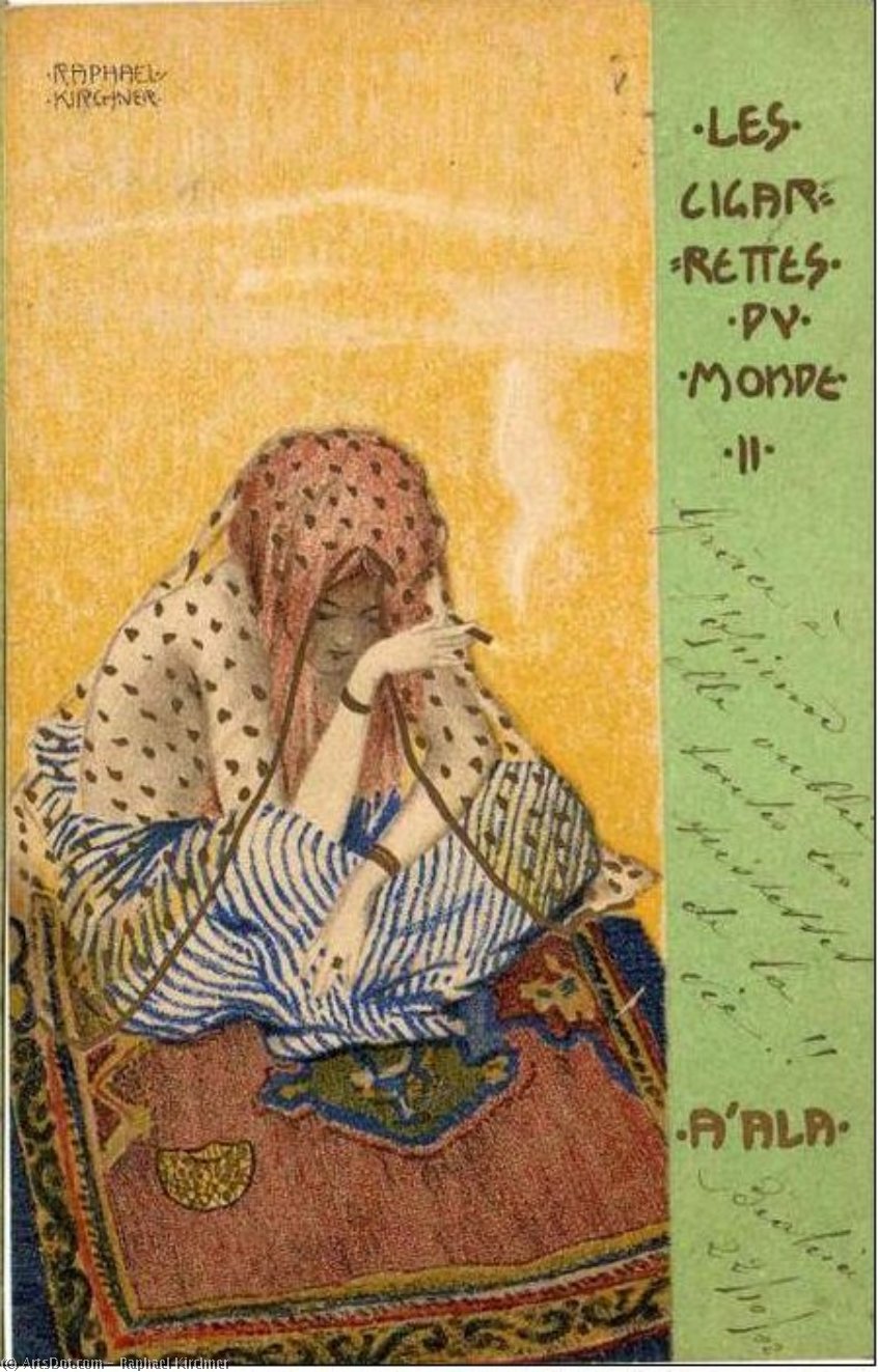 Wikioo.org - The Encyclopedia of Fine Arts - Painting, Artwork by Raphael Kirchner - Cigarettes of the World