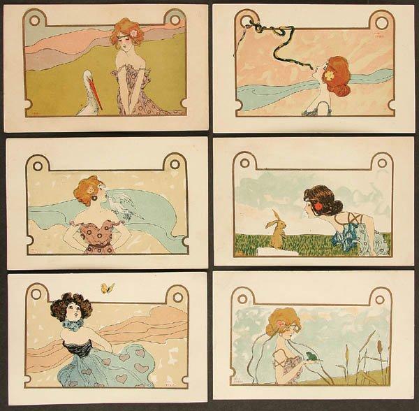 Wikioo.org - The Encyclopedia of Fine Arts - Painting, Artwork by Raphael Kirchner - Girls with Animals