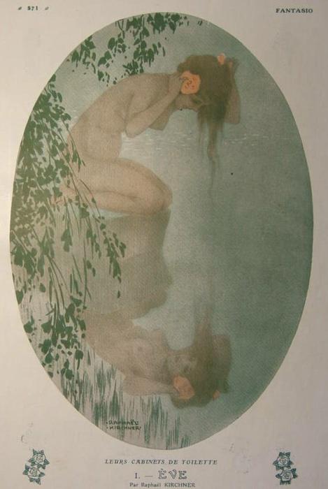 WikiOO.org - Encyclopedia of Fine Arts - Maľba, Artwork Raphael Kirchner - Eve