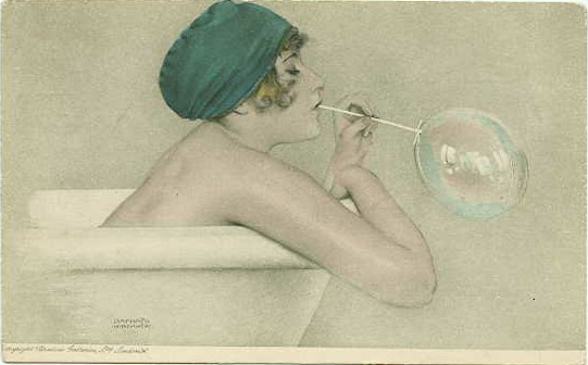 WikiOO.org - Enciclopédia das Belas Artes - Pintura, Arte por Raphael Kirchner - Bubbles