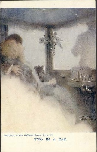 Wikioo.org - The Encyclopedia of Fine Arts - Painting, Artwork by Raphael Kirchner - Two in a Car