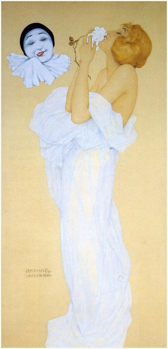 Wikioo.org - The Encyclopedia of Fine Arts - Painting, Artwork by Raphael Kirchner - Pierrot's Dream