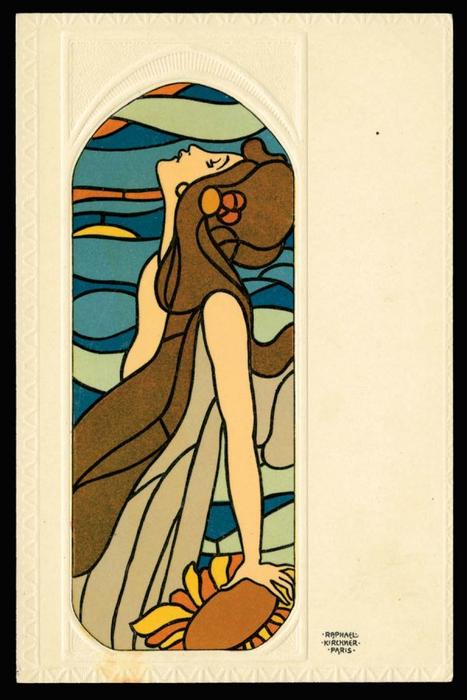 Wikioo.org - The Encyclopedia of Fine Arts - Painting, Artwork by Raphael Kirchner - Stained Glass Art