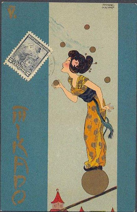 Wikioo.org - The Encyclopedia of Fine Arts - Painting, Artwork by Raphael Kirchner - Mikado