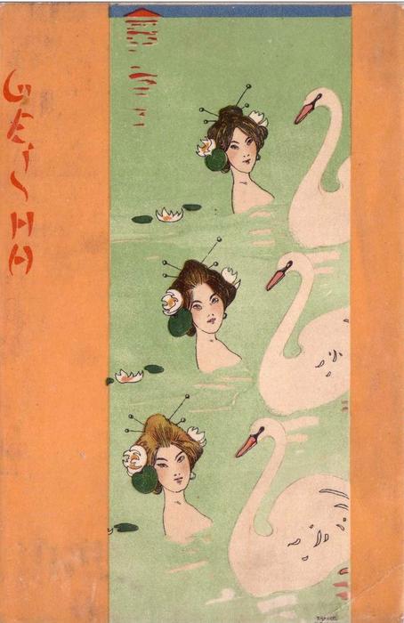 Wikioo.org - Bách khoa toàn thư về mỹ thuật - Vẽ tranh, Tác phẩm nghệ thuật Raphael Kirchner - Geisha