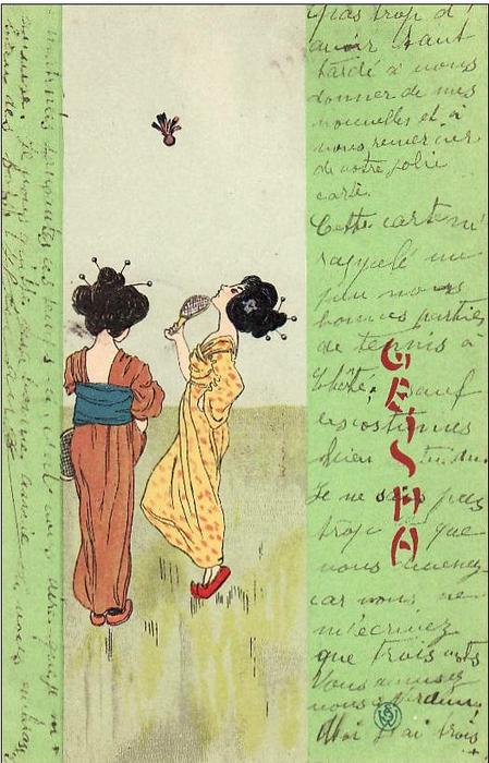 WikiOO.org - Encyclopedia of Fine Arts - Målning, konstverk Raphael Kirchner - Geisha