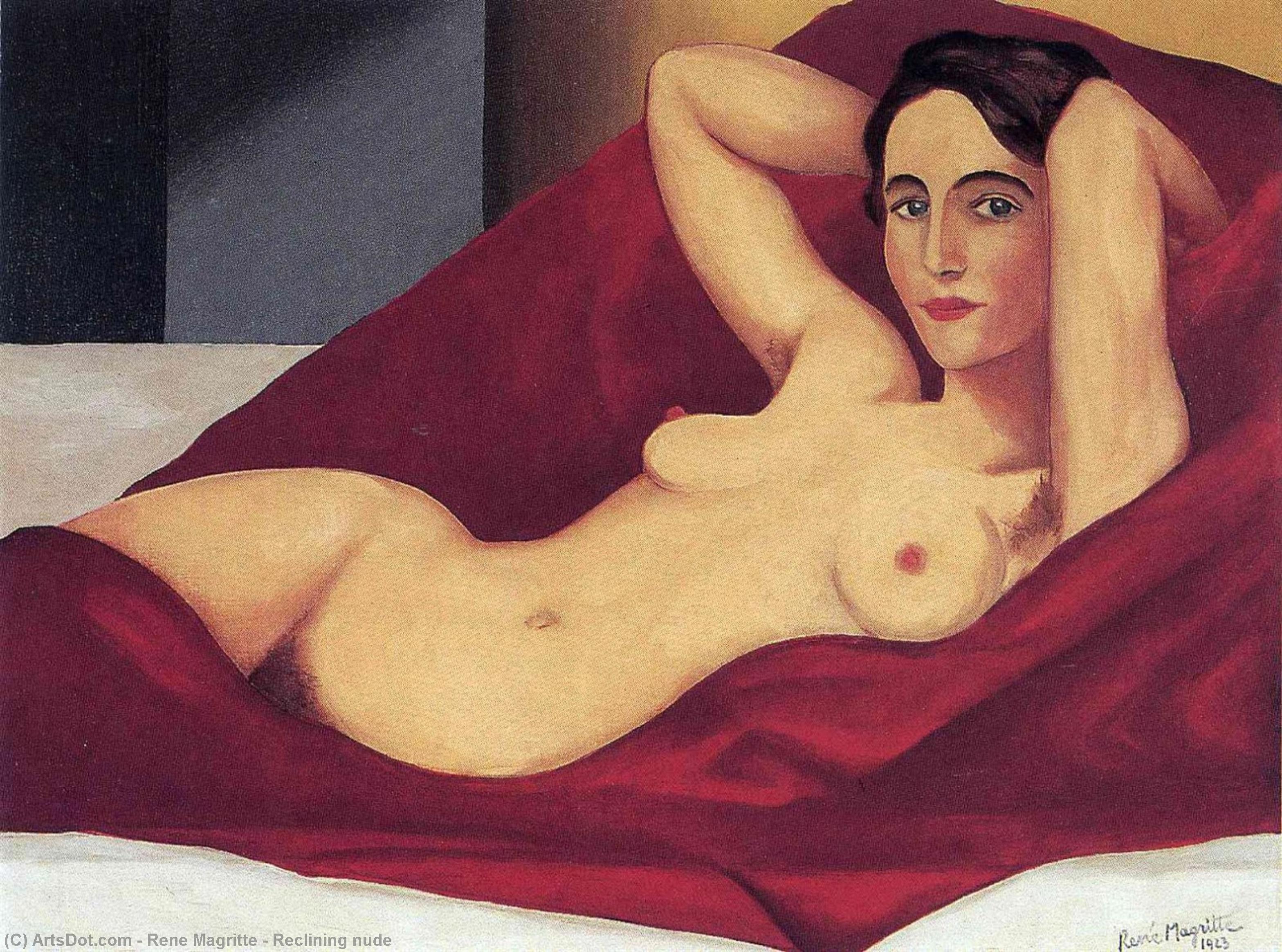 WikiOO.org - Encyclopedia of Fine Arts - Maalaus, taideteos Rene Magritte - Reclining nude
