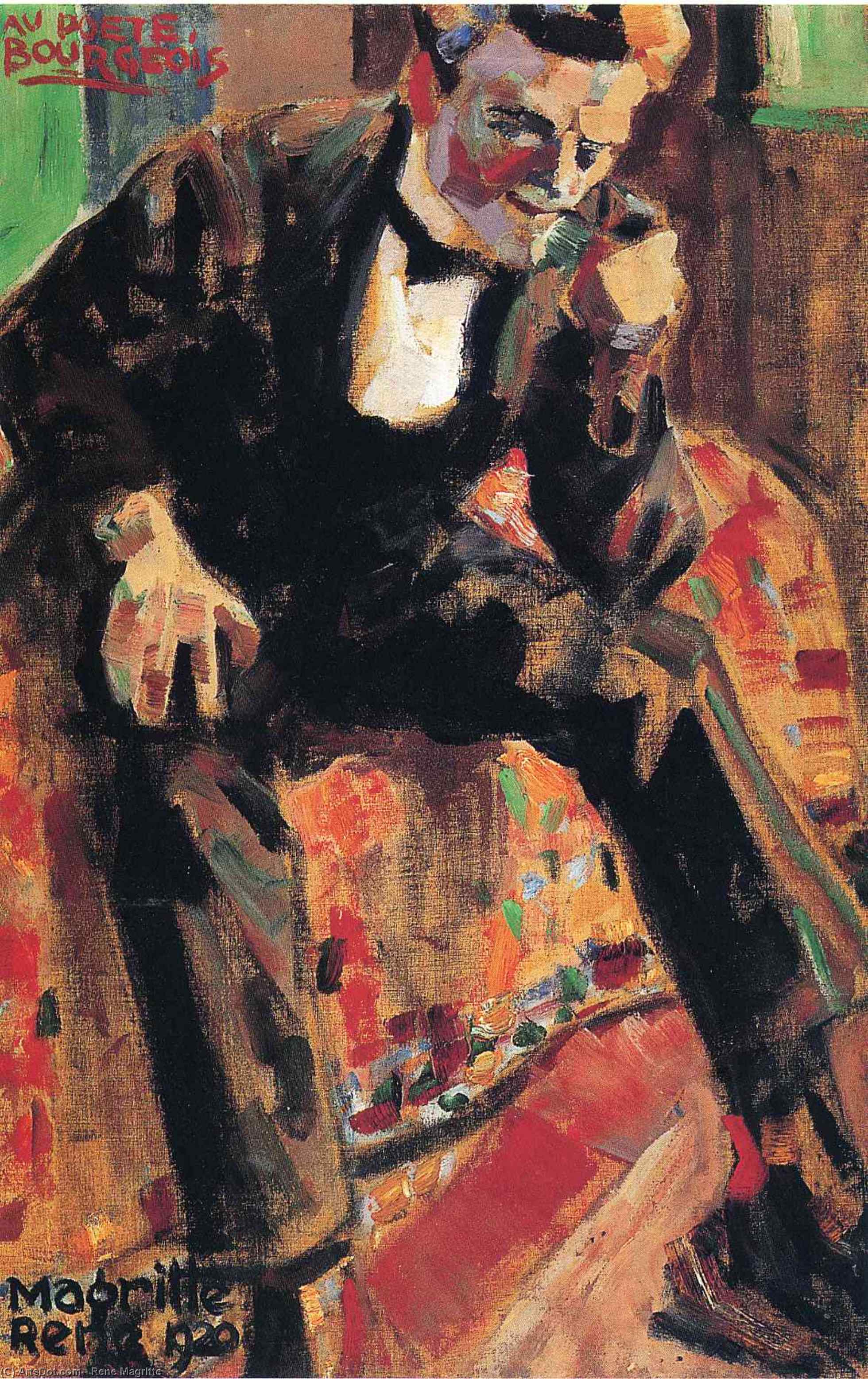 WikiOO.org - دایره المعارف هنرهای زیبا - نقاشی، آثار هنری Rene Magritte - Portrait of Pierre Bourgeois