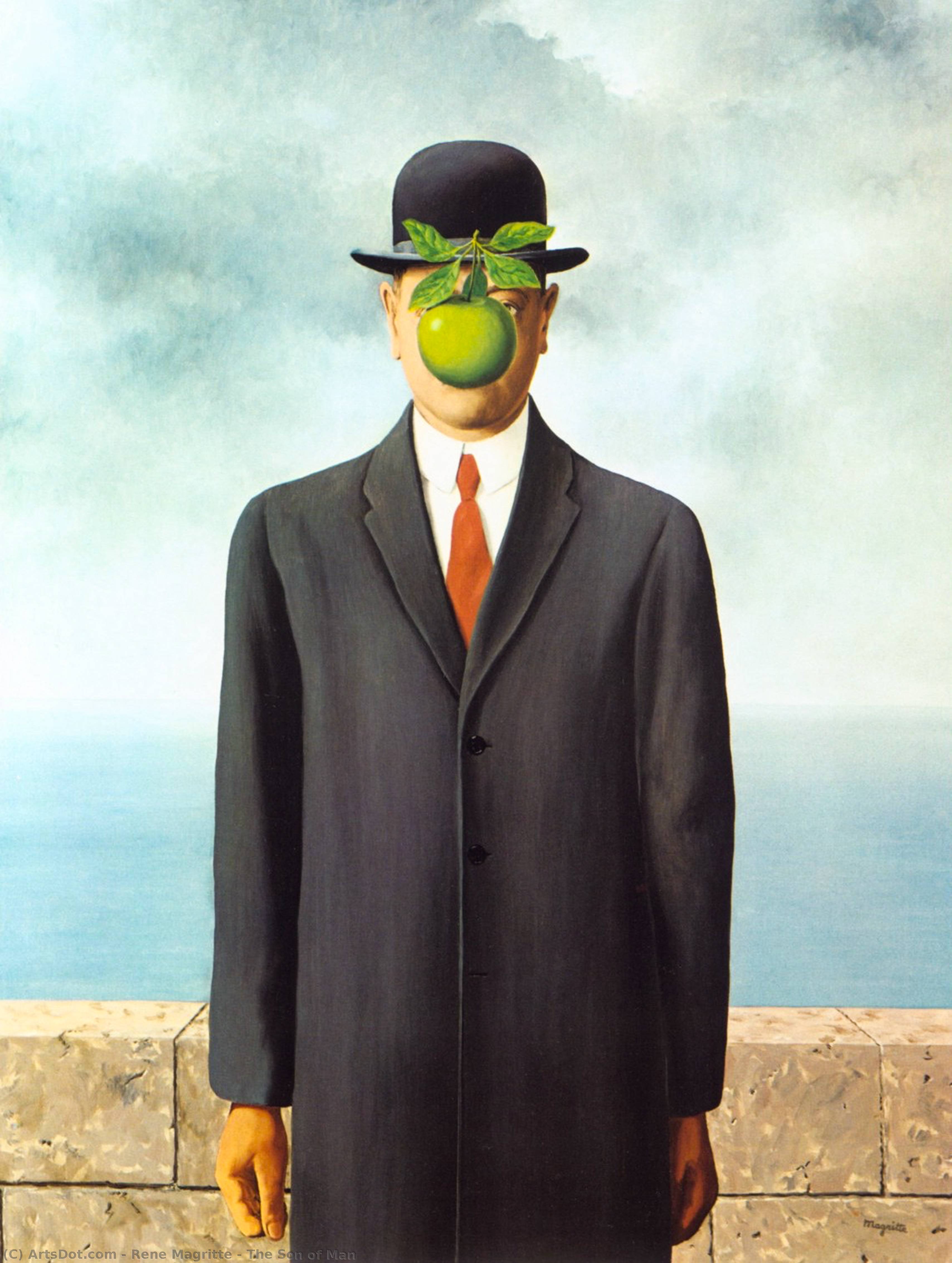 Wikioo.org - The Encyclopedia of Fine Arts - Painting, Artwork by Rene Magritte - The Son of Man