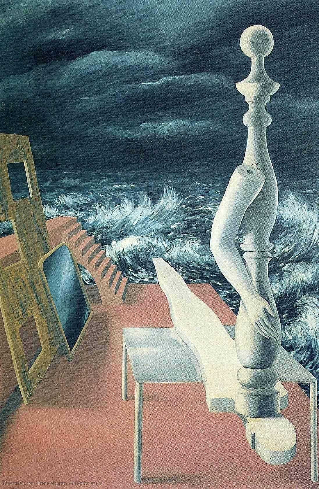 Wikioo.org – L'Encyclopédie des Beaux Arts - Peinture, Oeuvre de Rene Magritte - la naissance de du idole