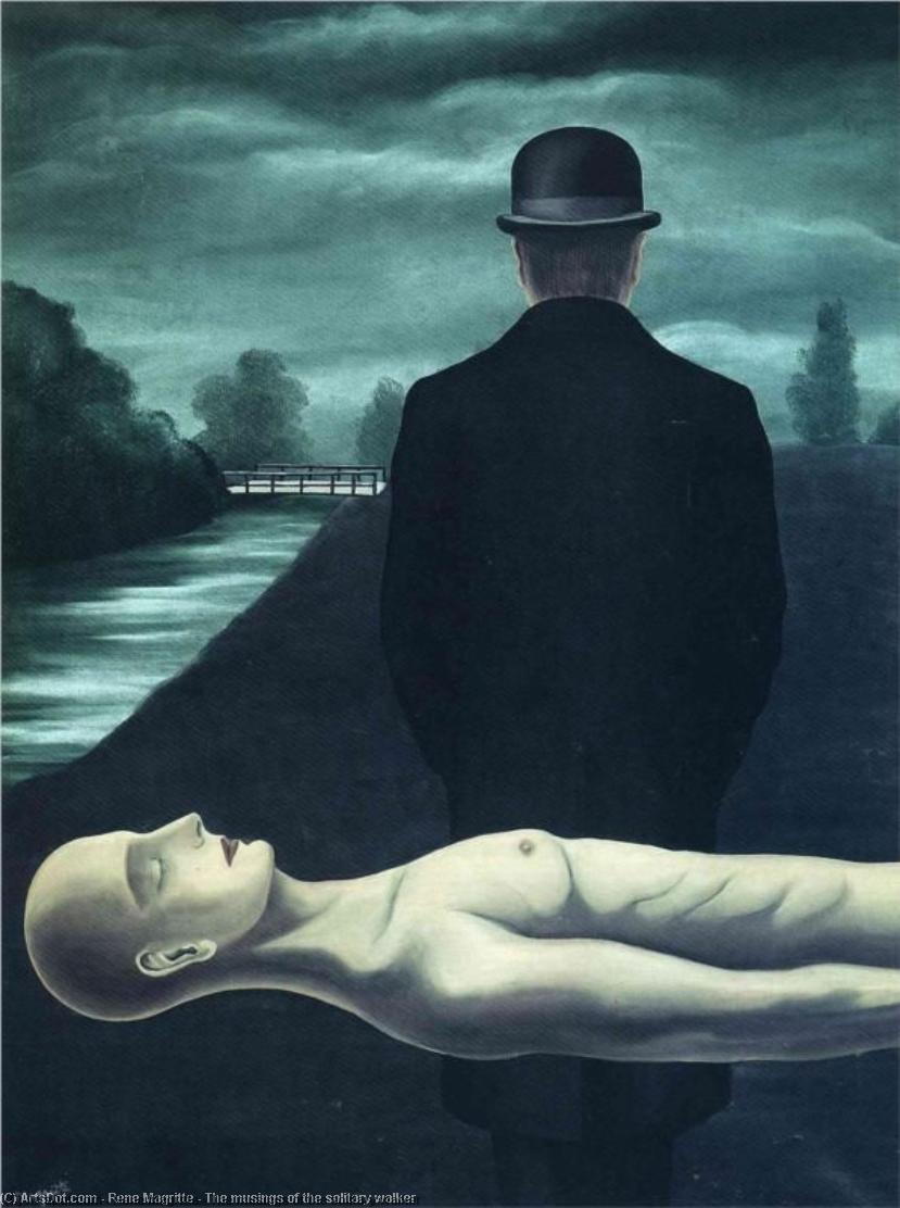 Wikioo.org – La Enciclopedia de las Bellas Artes - Pintura, Obras de arte de Rene Magritte - el reflexiones  todaclasede  el  solitario  Caminante