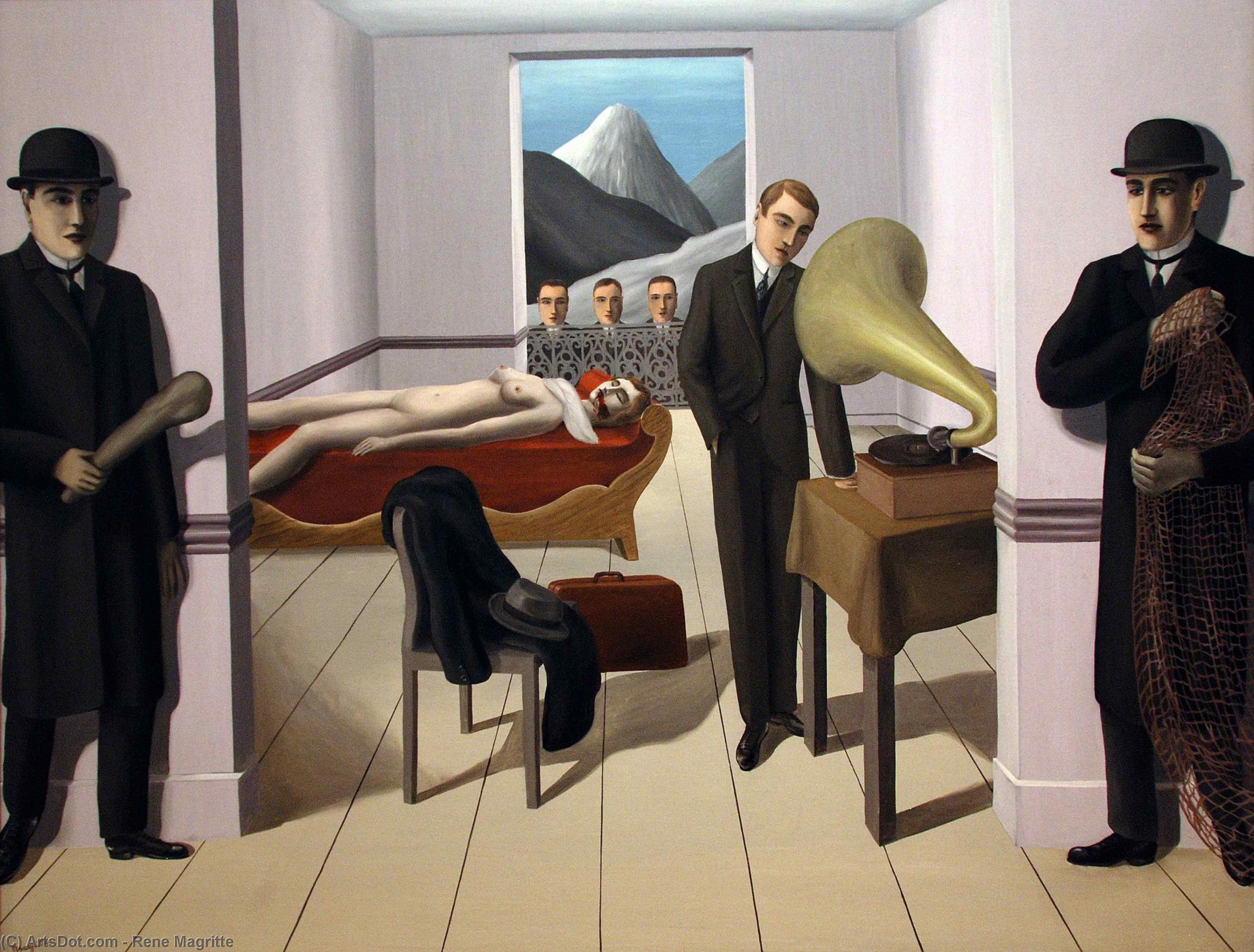 WikiOO.org - Enciklopedija dailės - Tapyba, meno kuriniai Rene Magritte - The Menaced Assassin