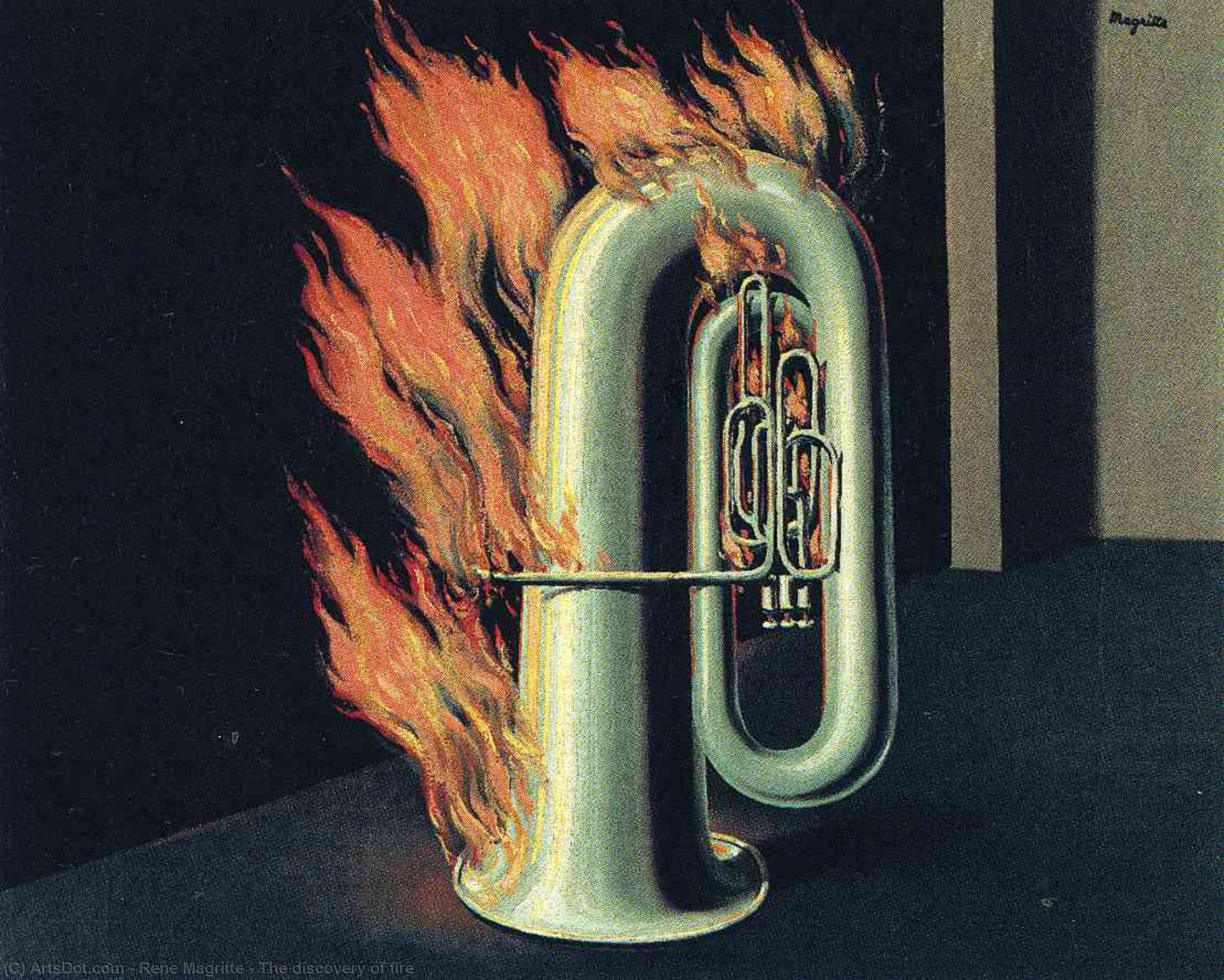 Wikioo.org – L'Enciclopedia delle Belle Arti - Pittura, Opere di Rene Magritte - La Scoperta di  fuoco