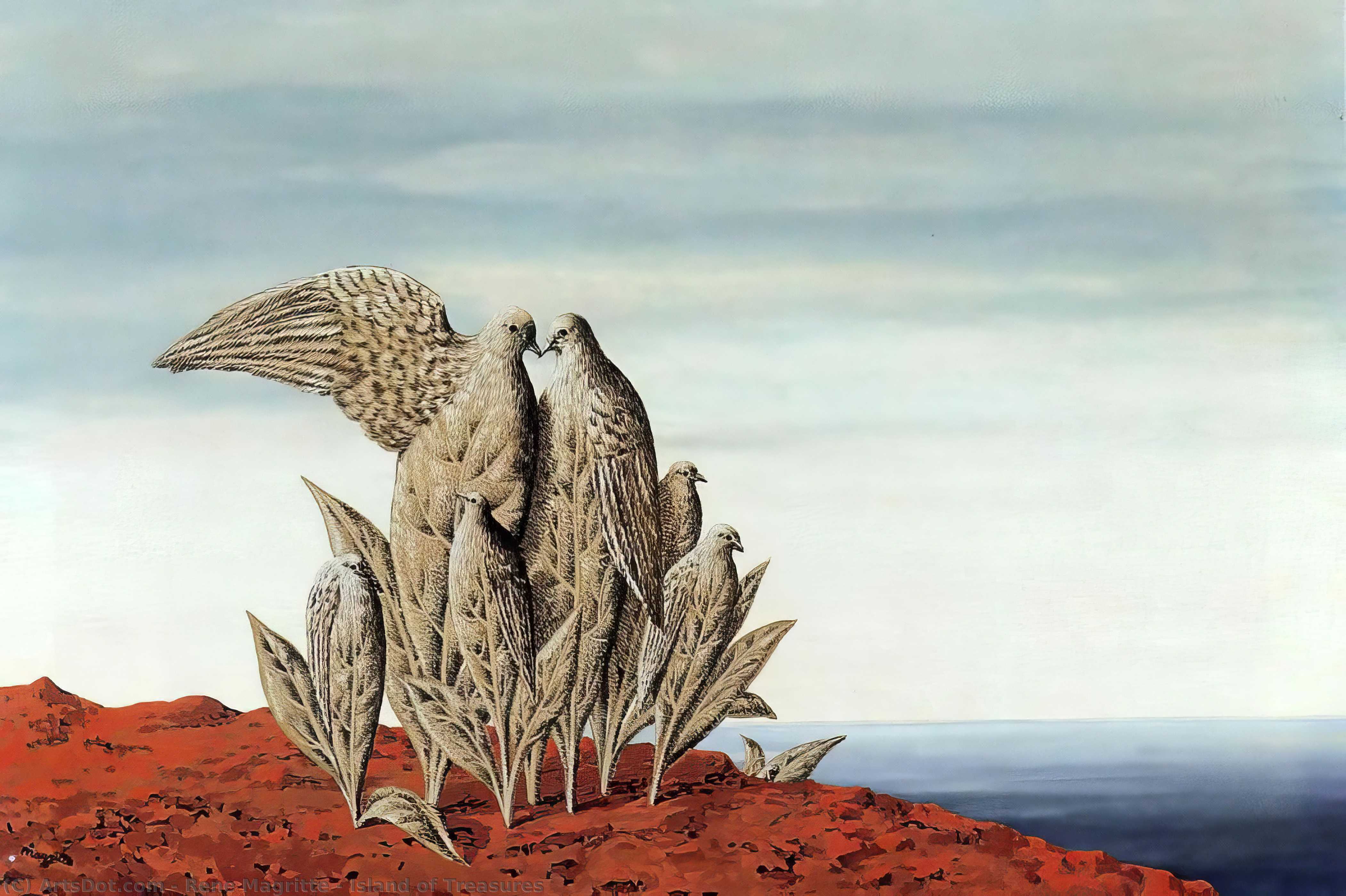 WikiOO.org - Enciclopédia das Belas Artes - Pintura, Arte por Rene Magritte - Island of Treasures