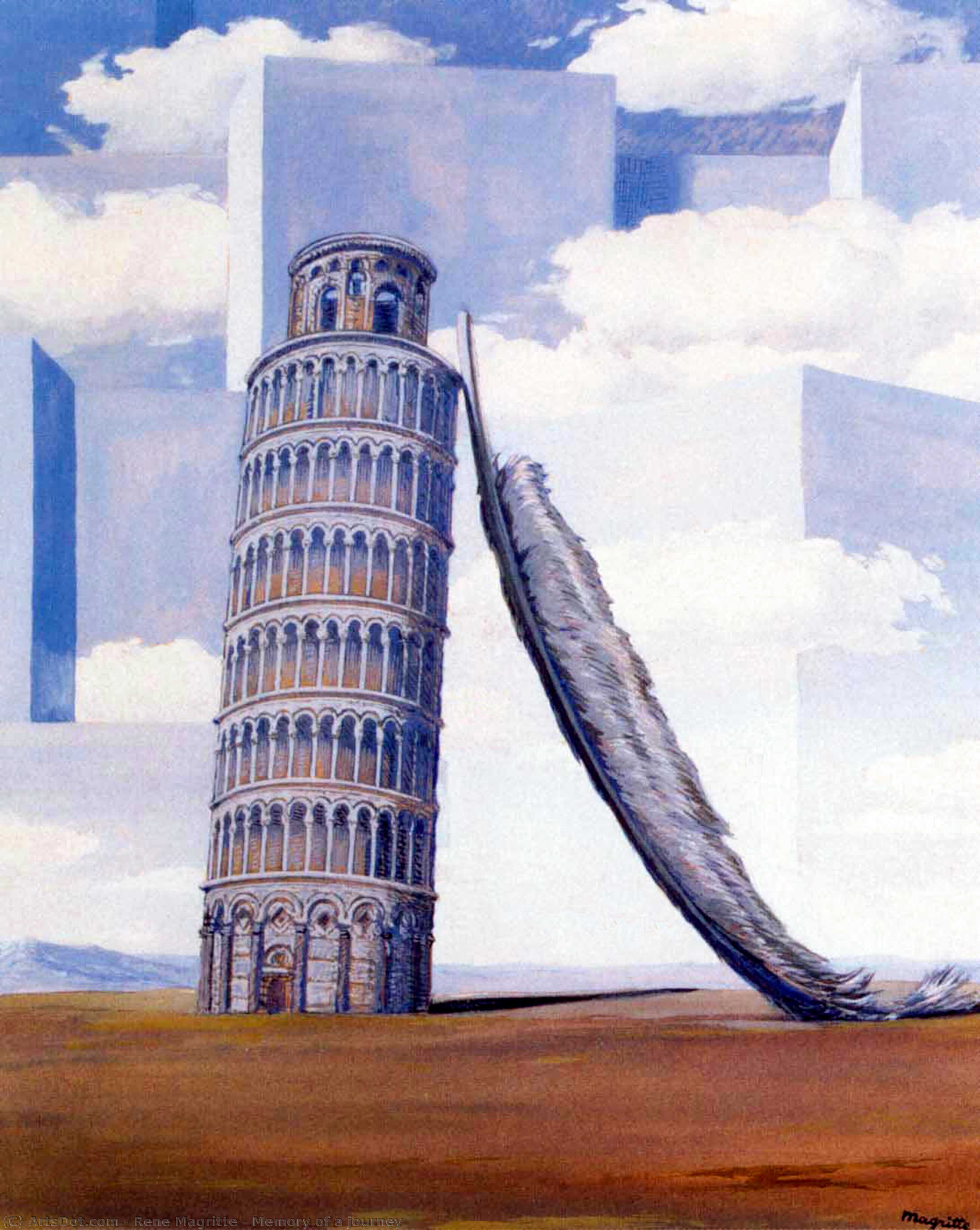 Wikoo.org - موسوعة الفنون الجميلة - اللوحة، العمل الفني Rene Magritte - Memory of a journey