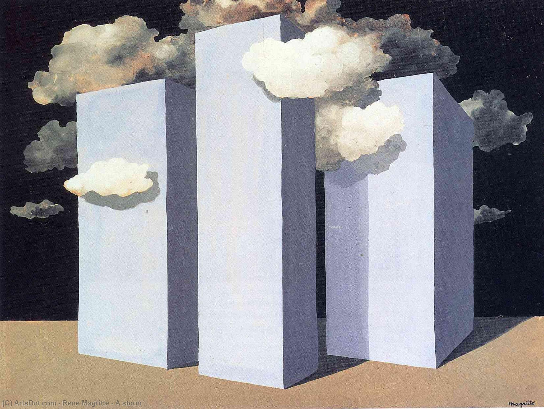 WikiOO.org - Encyclopedia of Fine Arts - Maľba, Artwork Rene Magritte - A storm