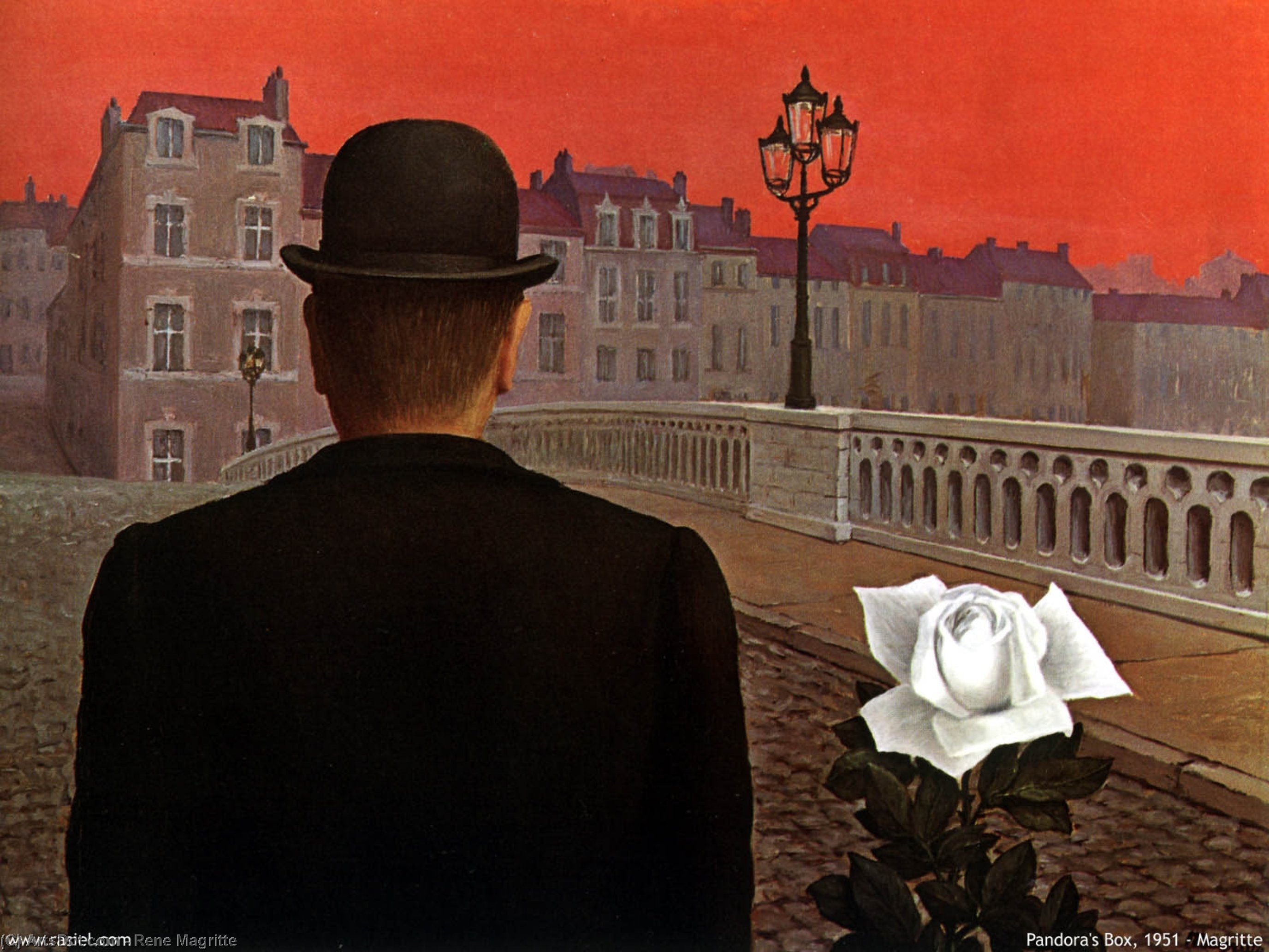 Wikoo.org - موسوعة الفنون الجميلة - اللوحة، العمل الفني Rene Magritte - Pandora's Box