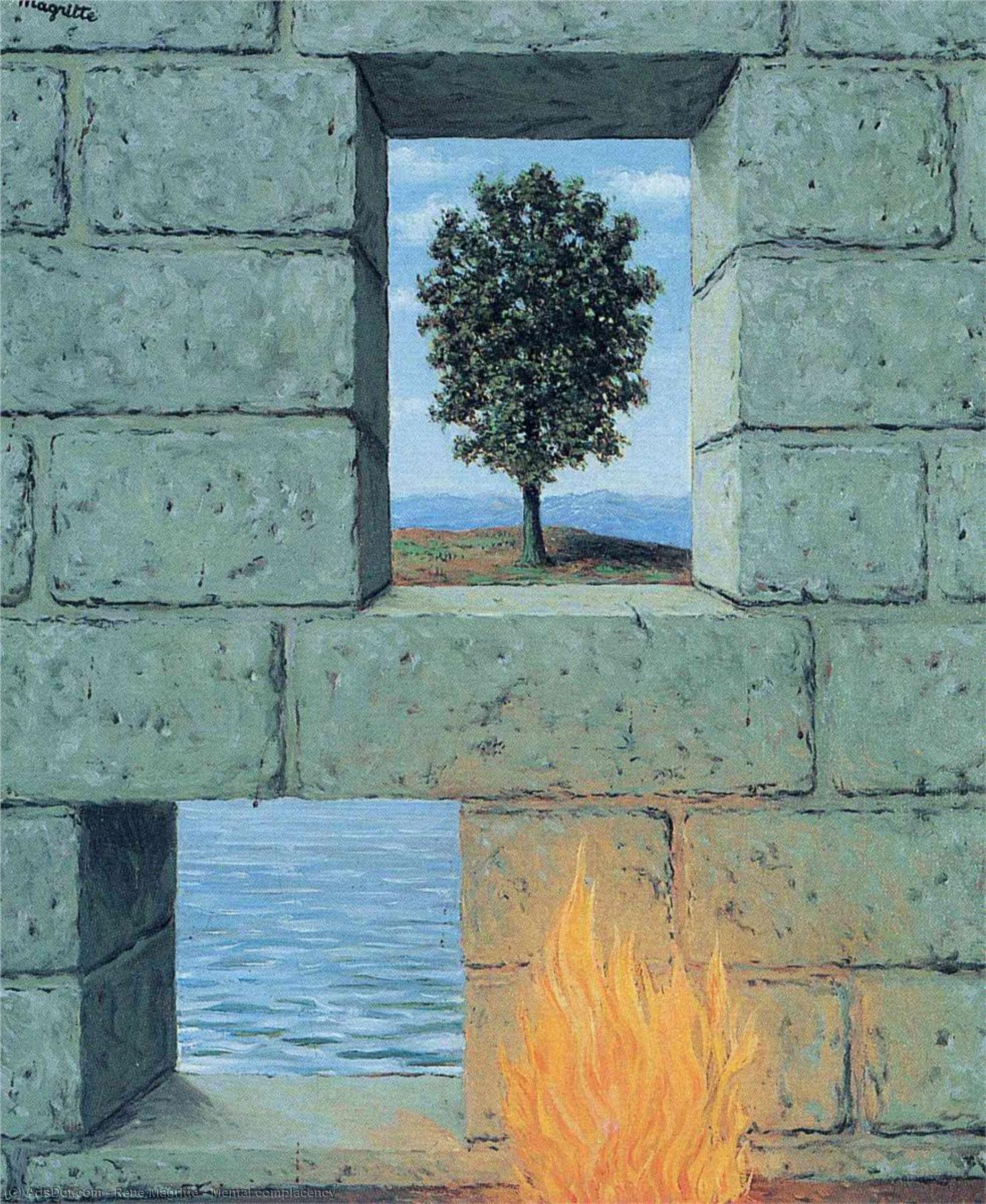 Wikioo.org - The Encyclopedia of Fine Arts - Painting, Artwork by Rene Magritte - Mental complacency