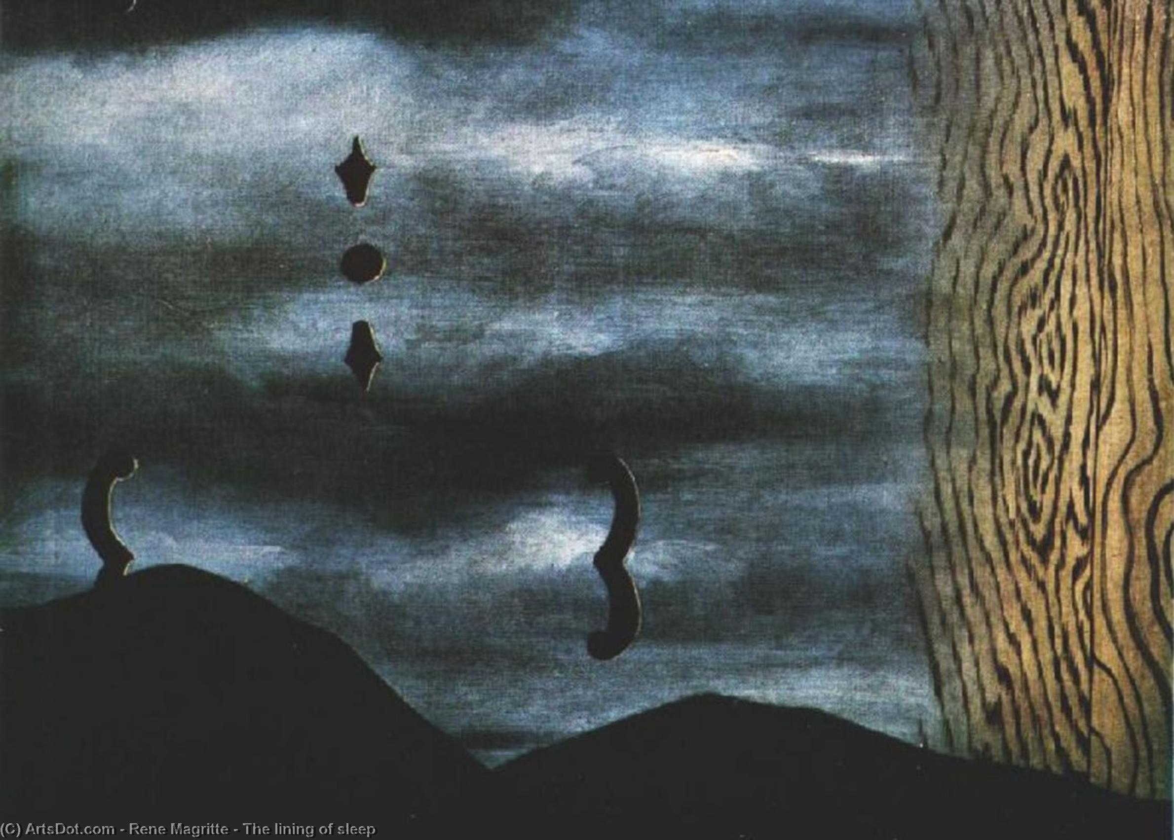 Wikoo.org - موسوعة الفنون الجميلة - اللوحة، العمل الفني Rene Magritte - The lining of sleep