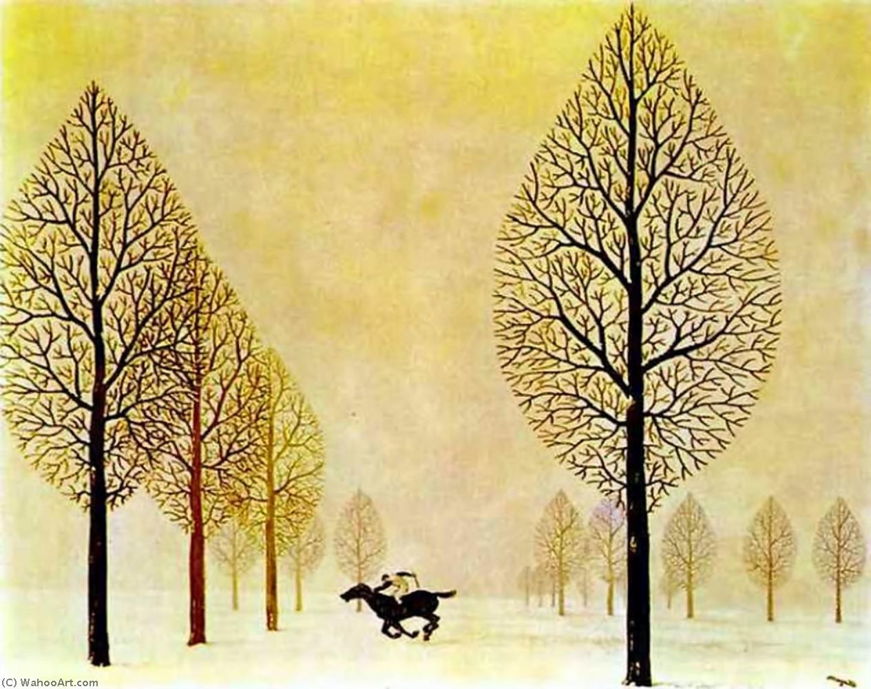 Wikoo.org - موسوعة الفنون الجميلة - اللوحة، العمل الفني Rene Magritte - The lost jockey
