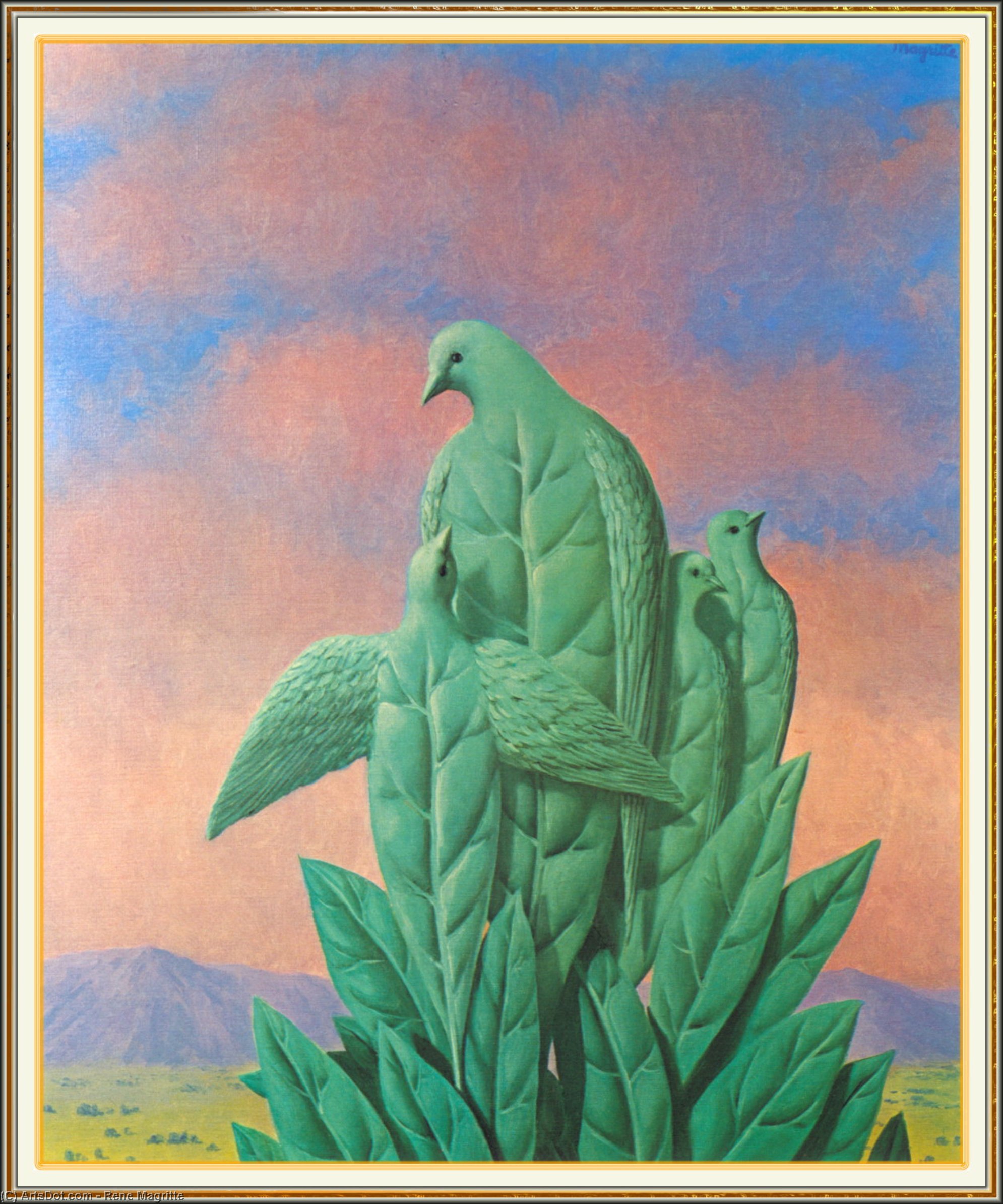 Wikoo.org - موسوعة الفنون الجميلة - اللوحة، العمل الفني Rene Magritte - The natural graces
