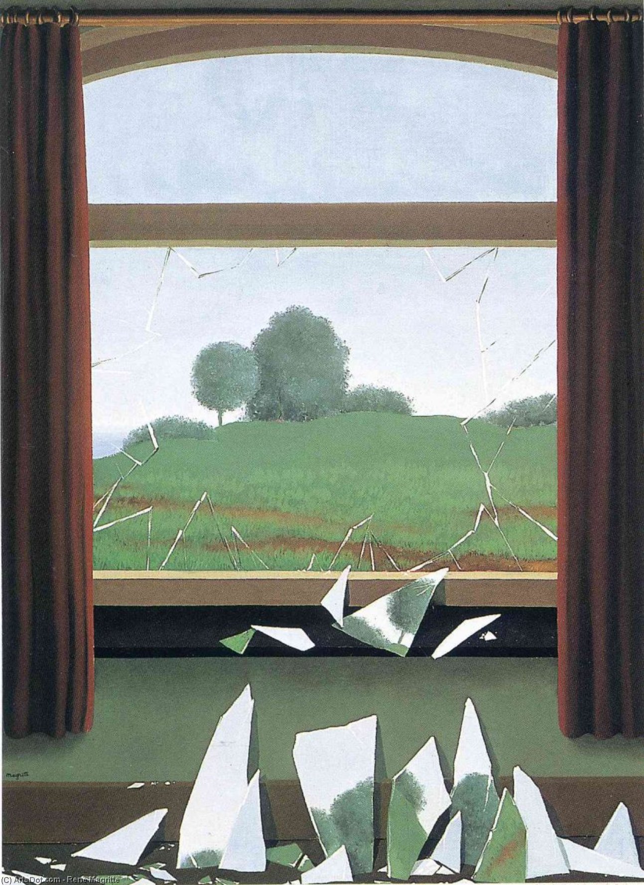 Wikioo.org - The Encyclopedia of Fine Arts - Painting, Artwork by Rene Magritte - The Key to the Fields