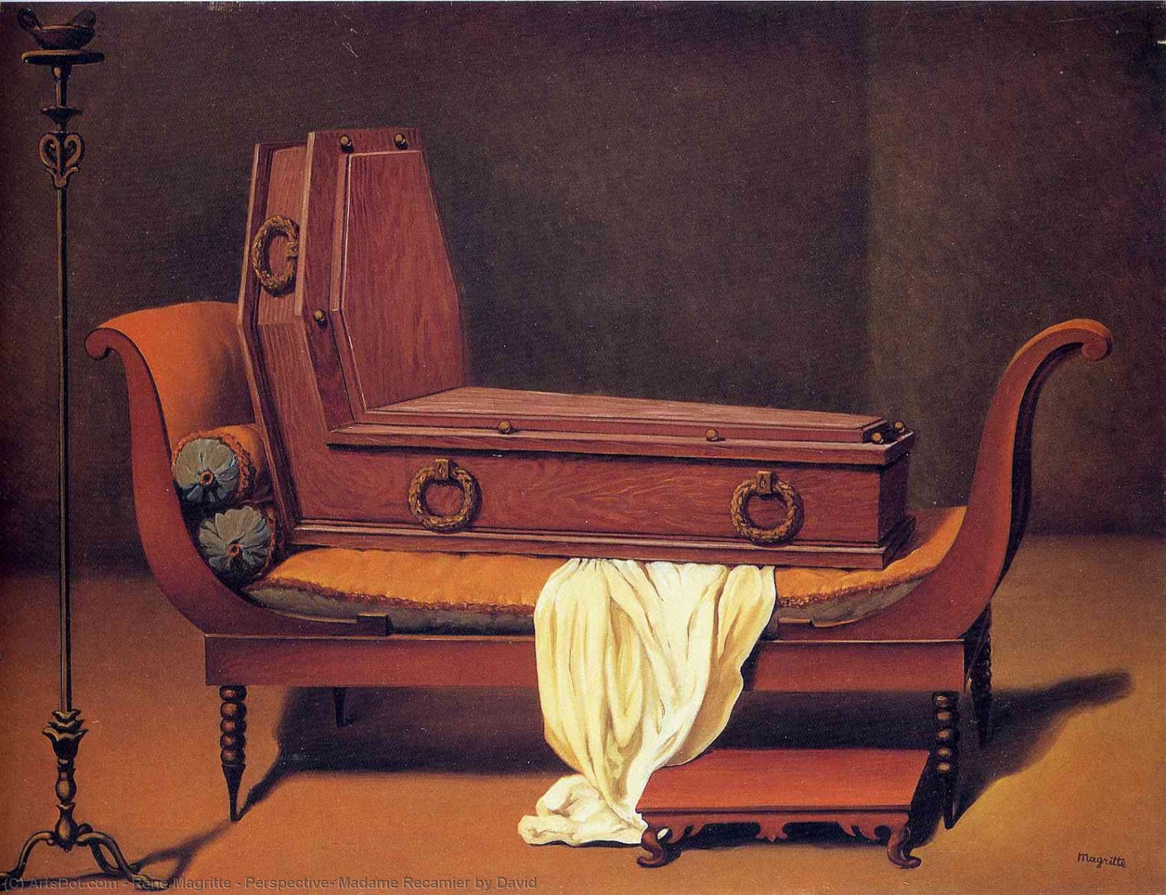 WikiOO.org - Encyclopedia of Fine Arts - Maalaus, taideteos Rene Magritte - Perspective: Madame Recamier by David