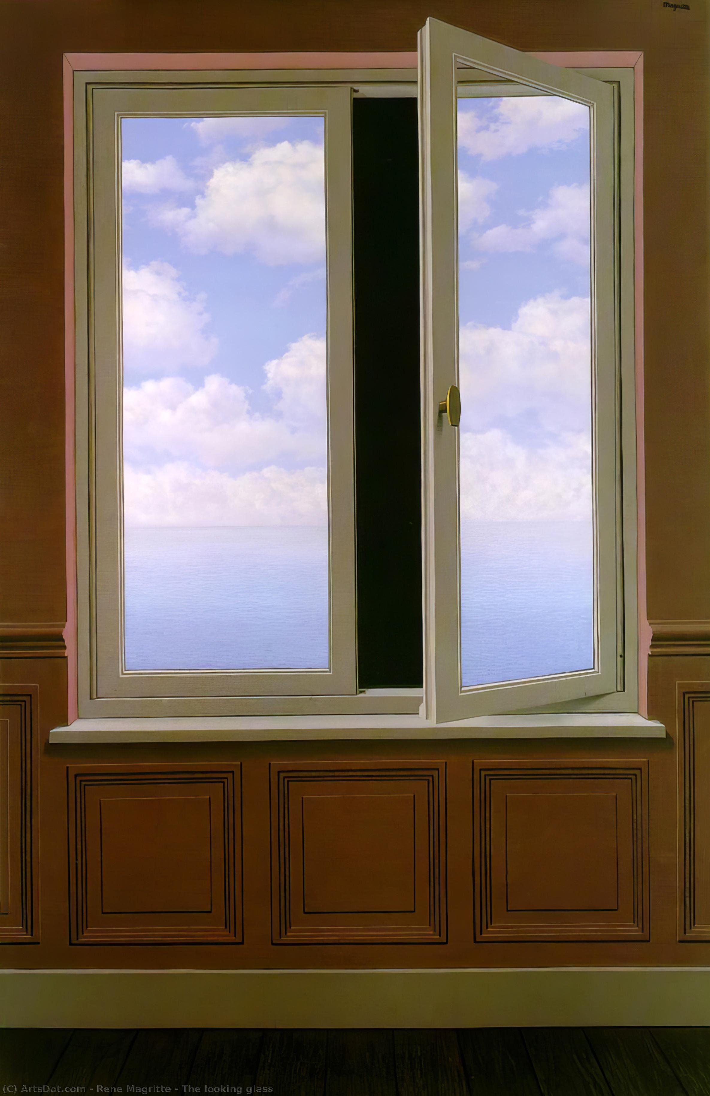 Wikoo.org - موسوعة الفنون الجميلة - اللوحة، العمل الفني Rene Magritte - The looking glass