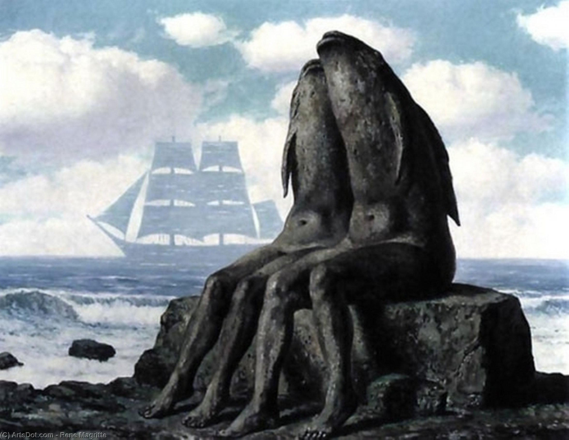 Wikoo.org - موسوعة الفنون الجميلة - اللوحة، العمل الفني Rene Magritte - The song of love