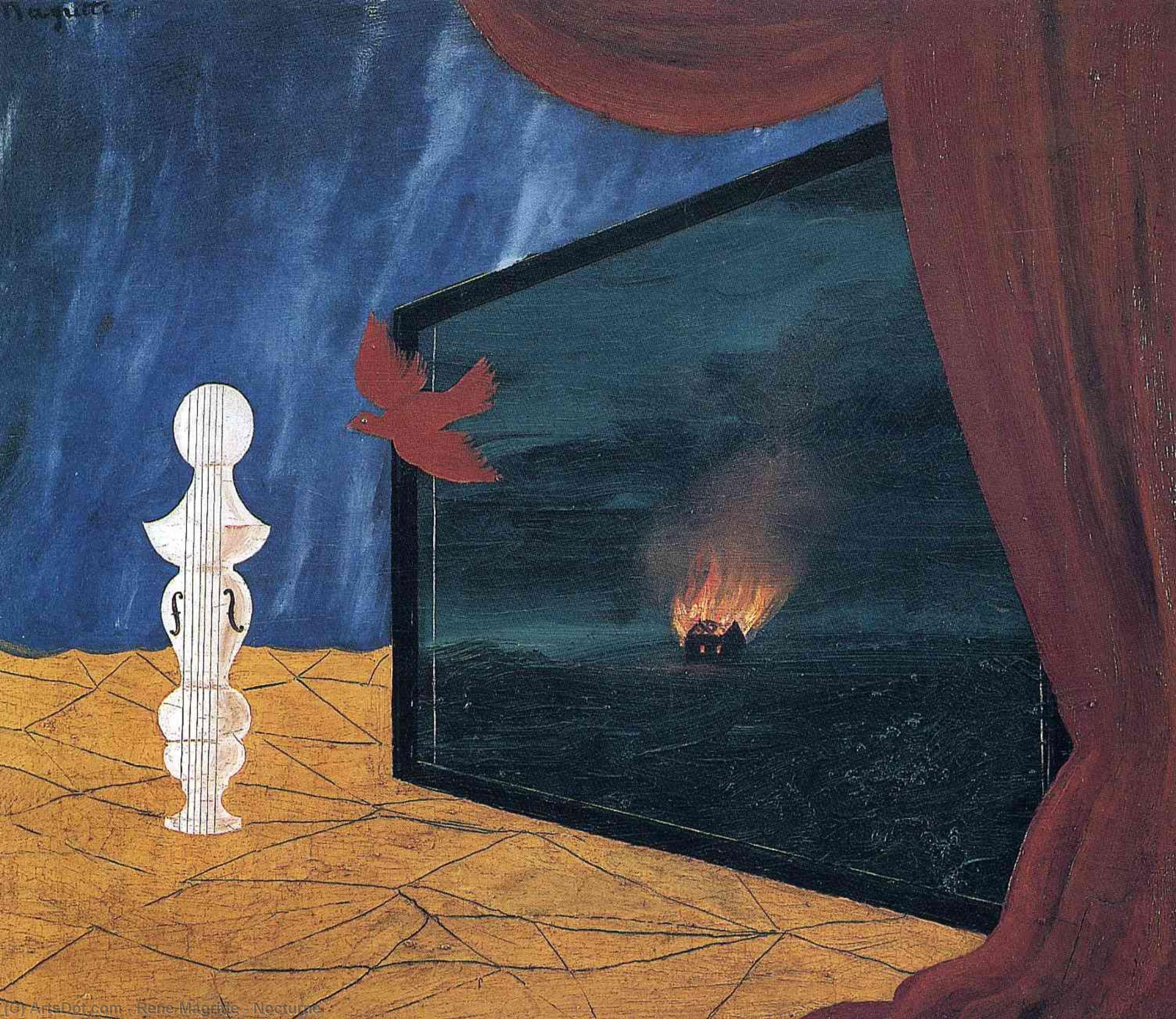 Wikioo.org - The Encyclopedia of Fine Arts - Painting, Artwork by Rene Magritte - Nocturne