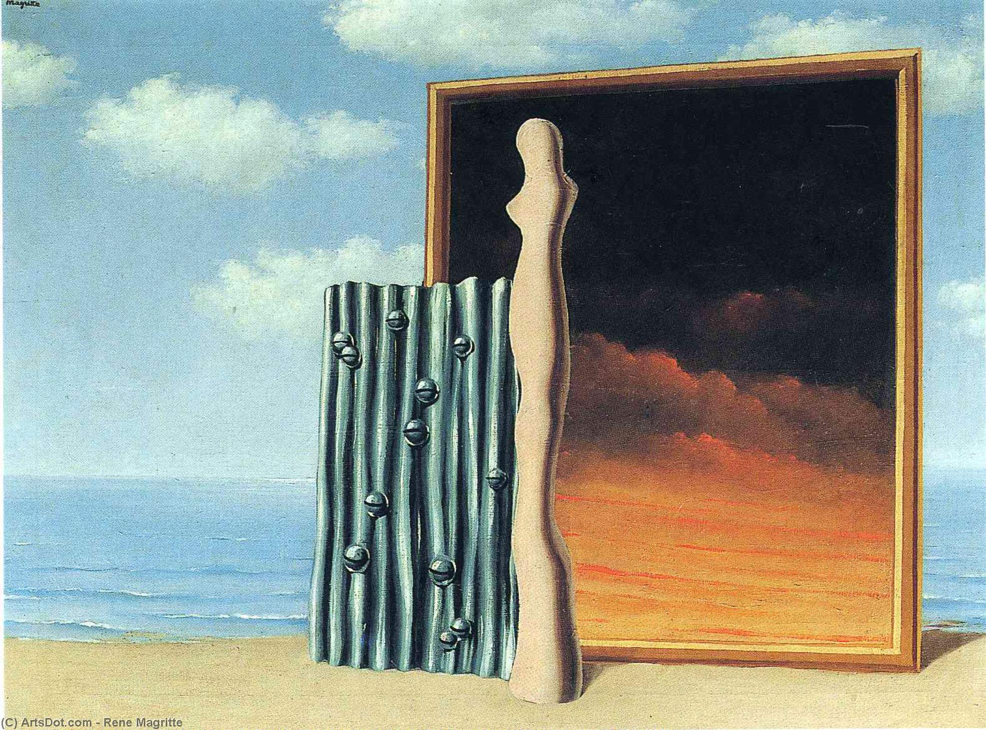 Wikioo.org - The Encyclopedia of Fine Arts - Painting, Artwork by Rene Magritte - Composition on a seashore