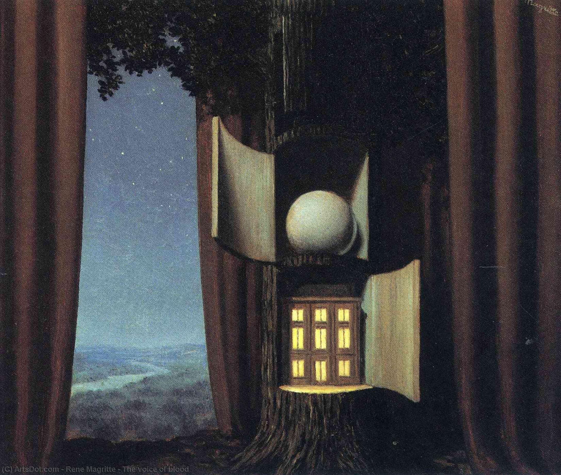 Wikioo.org - The Encyclopedia of Fine Arts - Painting, Artwork by Rene Magritte - The voice of blood