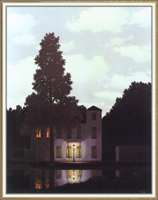 Wikoo.org - موسوعة الفنون الجميلة - اللوحة، العمل الفني Rene Magritte - The empire of lights