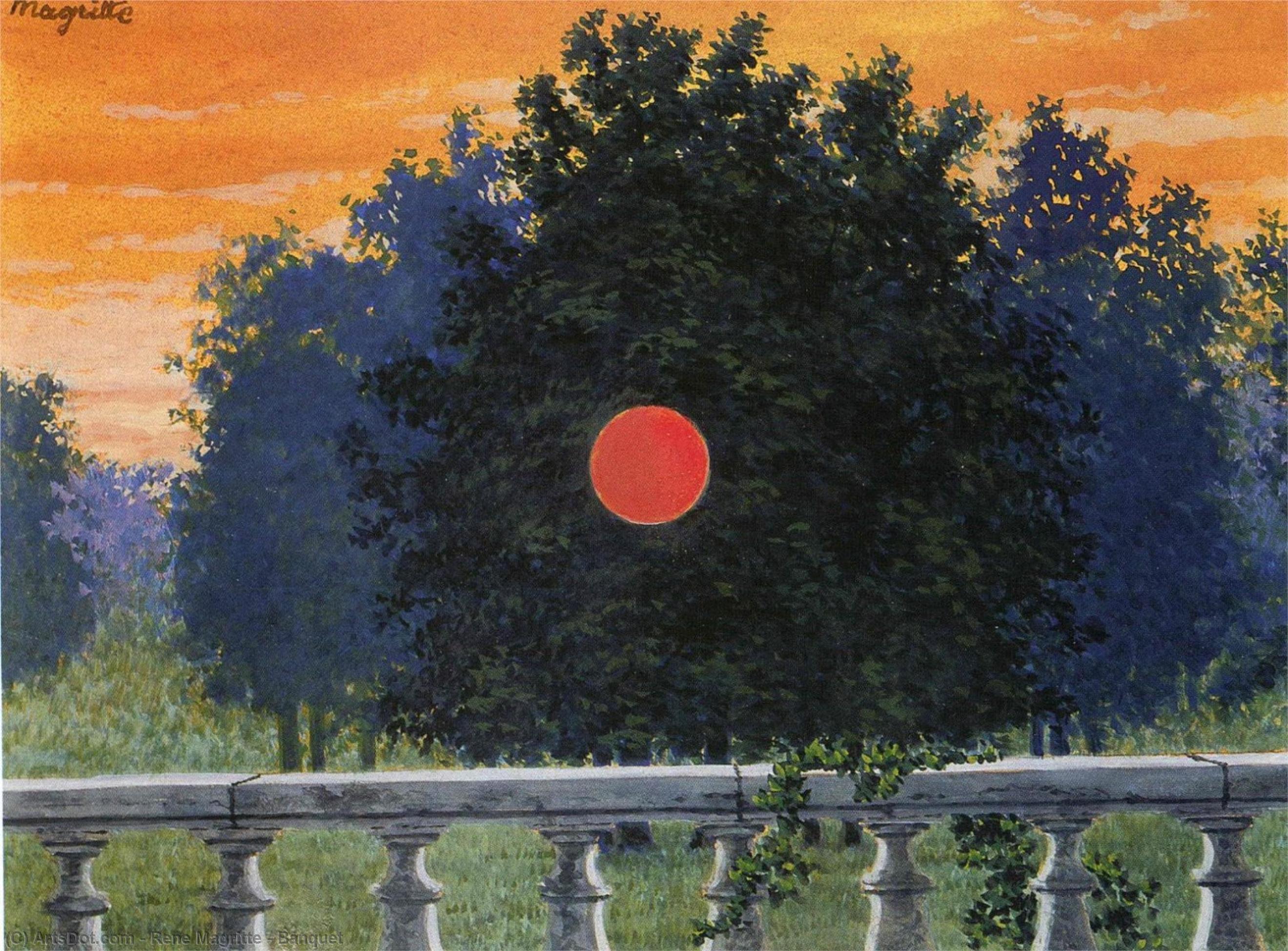 Wikoo.org - موسوعة الفنون الجميلة - اللوحة، العمل الفني Rene Magritte - Banquet