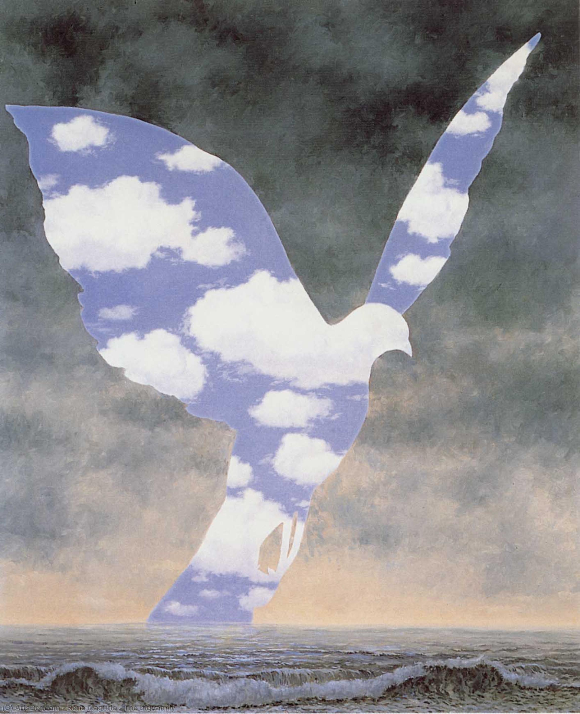 Wikioo.org - Encyklopedia Sztuk Pięknych - Malarstwo, Grafika Rene Magritte - The big family