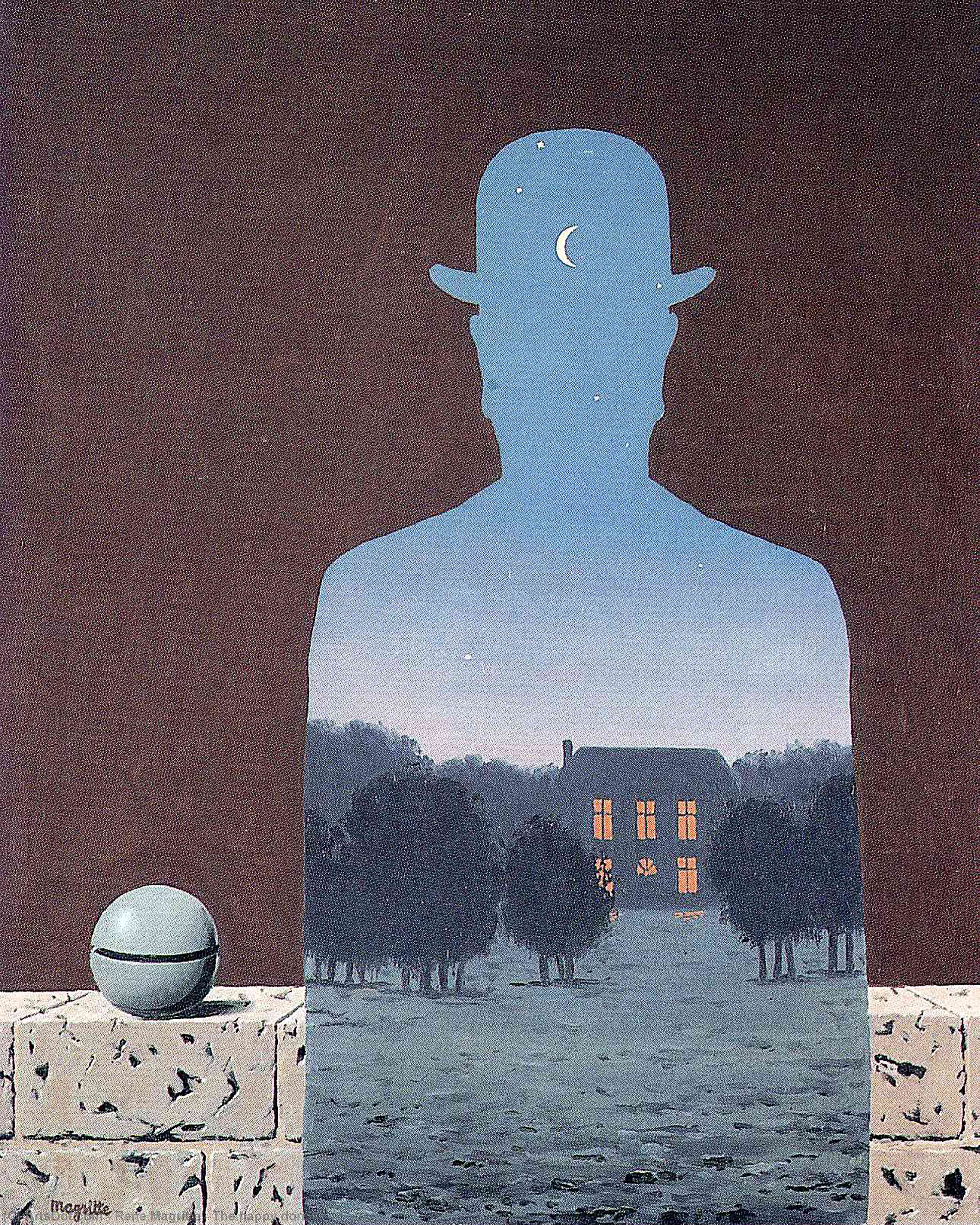 Wikoo.org - موسوعة الفنون الجميلة - اللوحة، العمل الفني Rene Magritte - The happy donor