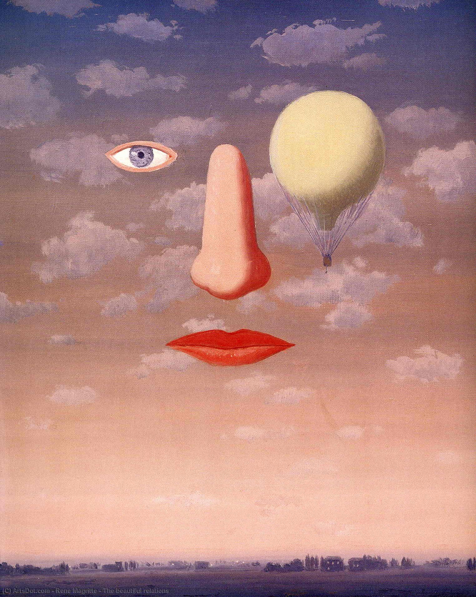 Wikoo.org - موسوعة الفنون الجميلة - اللوحة، العمل الفني Rene Magritte - The beautiful relations