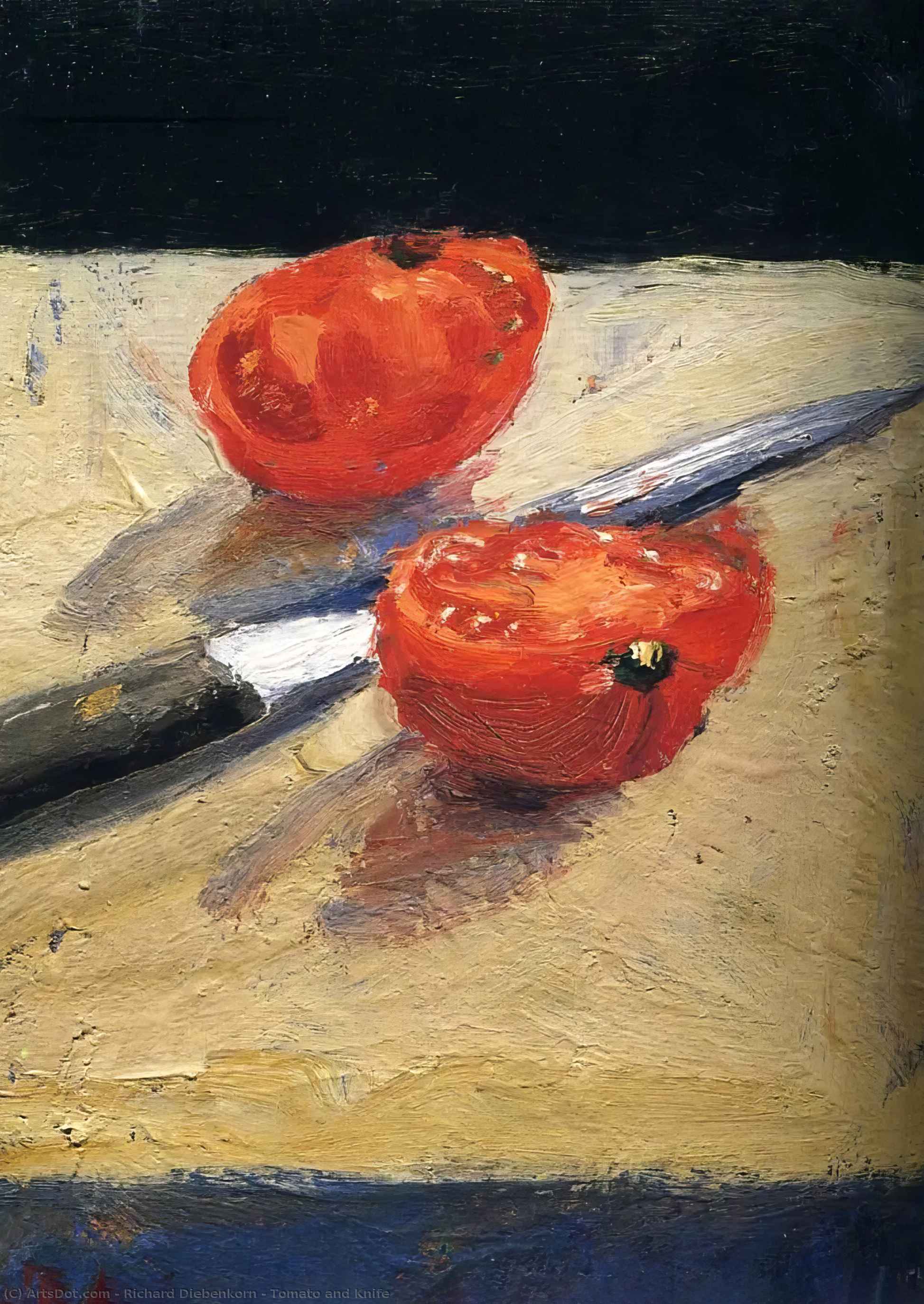 Wikioo.org – La Enciclopedia de las Bellas Artes - Pintura, Obras de arte de Richard Diebenkorn - Tomate y cuchillo