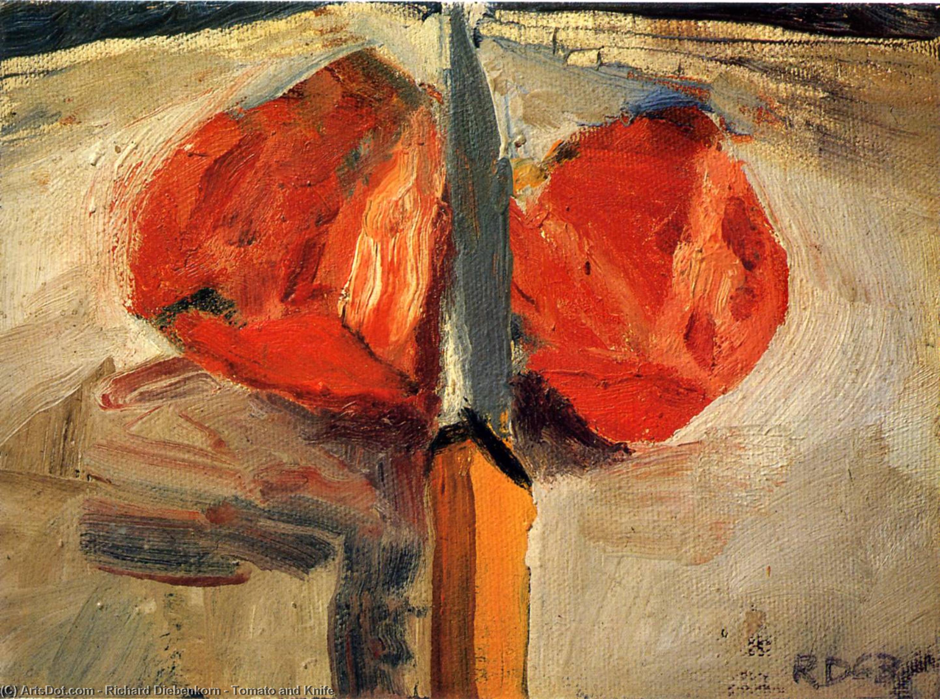 Wikioo.org - The Encyclopedia of Fine Arts - Painting, Artwork by Richard Diebenkorn - Tomato and Knife