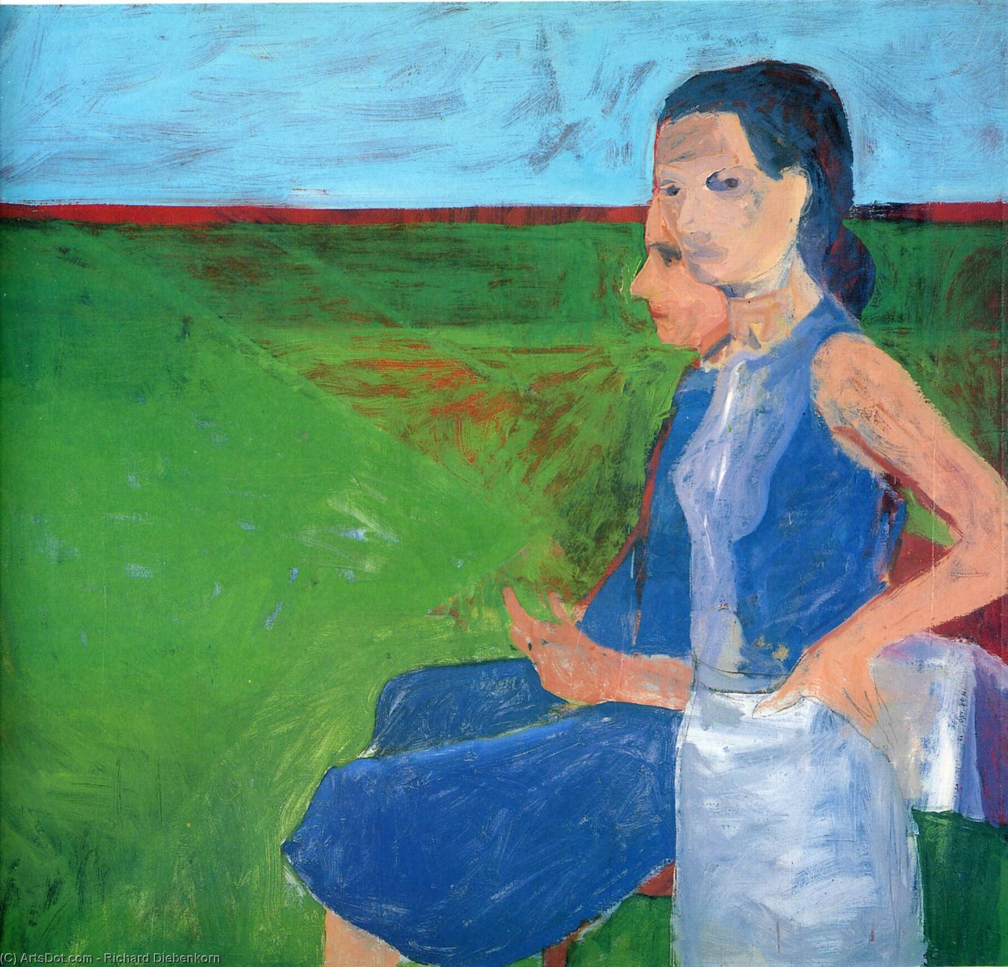 Wikioo.org - สารานุกรมวิจิตรศิลป์ - จิตรกรรม Richard Diebenkorn - Woman Outside