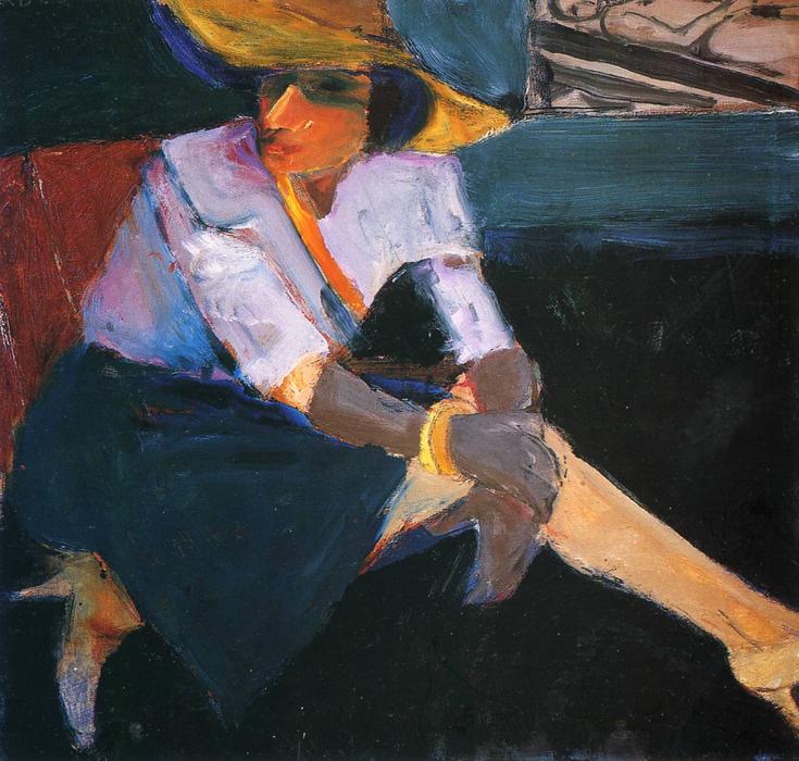 Wikioo.org - The Encyclopedia of Fine Arts - Painting, Artwork by Richard Diebenkorn - Woman with Hat and Groves