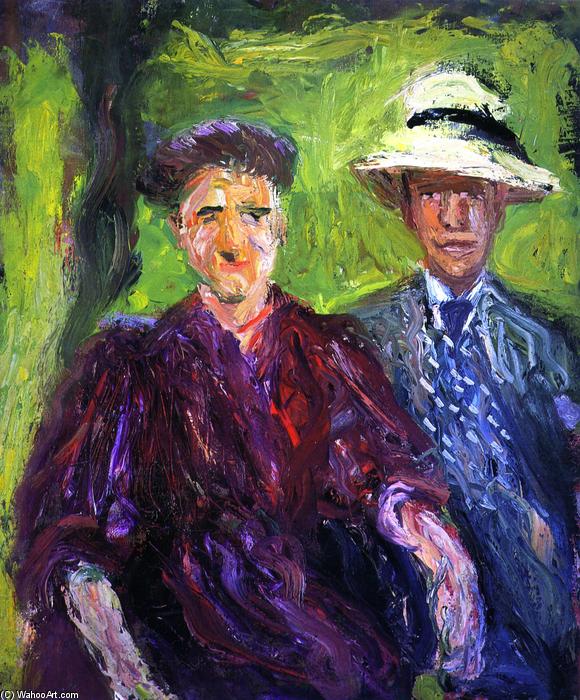 Wikioo.org - The Encyclopedia of Fine Arts - Painting, Artwork by Richard Gerstl - Double Portrait (green background)