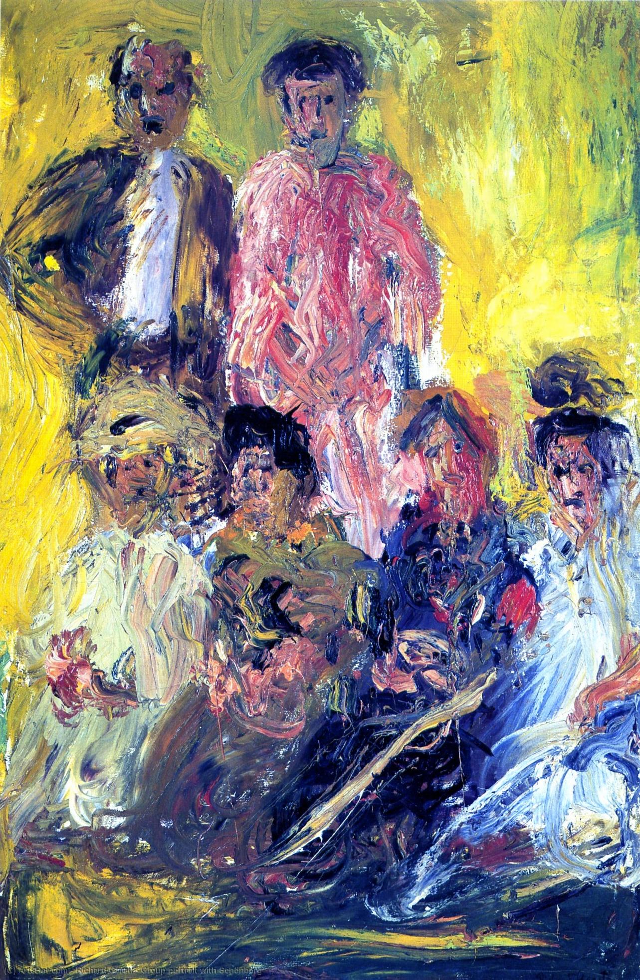 Wikioo.org - The Encyclopedia of Fine Arts - Painting, Artwork by Richard Gerstl - Group portrait with Schönberg
