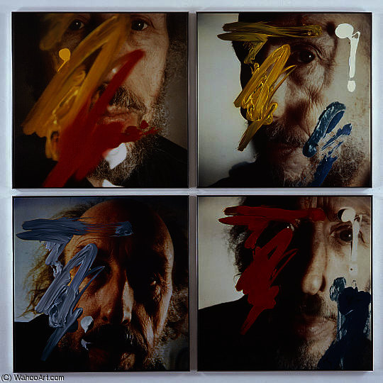 Wikoo.org - موسوعة الفنون الجميلة - اللوحة، العمل الفني Richard Hamilton - Four Self-Portraits 05.3.81