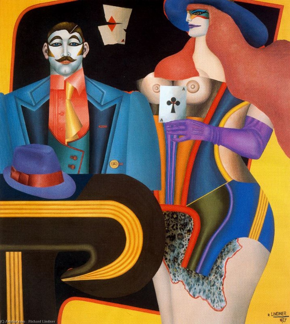 Wikioo.org - The Encyclopedia of Fine Arts - Painting, Artwork by Richard Lindner - The Ace of Clubs