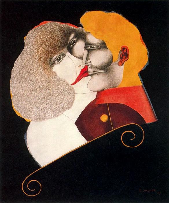Wikioo.org - The Encyclopedia of Fine Arts - Painting, Artwork by Richard Lindner - Kiss